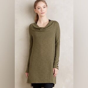 Anthropologie Pure + Good Cowled Jersey Tunic Top Dress